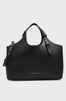 Женская черная сумка LOGO SATCHEL Черный ONESIZE Tommy Hilfiger AW0AW18282