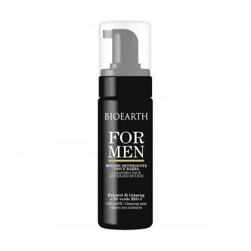 Очищающий мусс для лица и бороды Bioearth For Men Cleansing Face And Beard Mousse, 150 мл Очищающий мусс для лица и бороды Bioearth For Men Cleansing Face And Beard Mousse, 150 мл