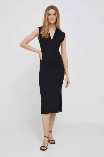 Платье Dkny цвет чёрный midi прямое Платье Dkny цвет чёрный midi прямое