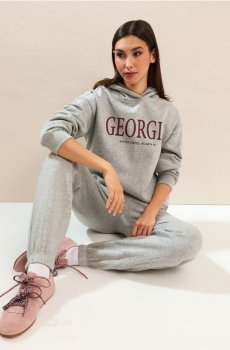 Спортивні джогери з написом GEORGIA - сірий