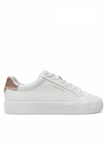 Calvin Klein Снікерcи Vulc Lace Up Saff Fox W/Met Bt HW0HW02104 Білий Calvin Klein Снікерcи Vulc Lace Up Saff Fox W/Met Bt HW0HW02104 Білий