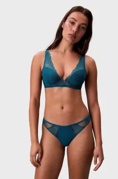 Женские бирюзовые трусики BIKINI Бирюзовый S Calvin Klein LV00QF8362
