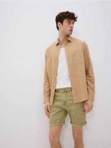 Reserved - Джинсові шорти slim fit - зелений - 6539H-07J Reserved - Джинсові шорти slim fit - зелений - 6539H-07J