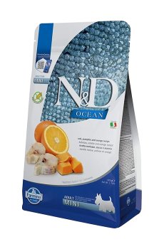 Сухой корм для собак мелких пород Farmina N&D Ocean с тыквой, треской и апельсином, 800 г