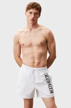 Мужские белые плавательные шорты MEDIUM DRAWSTRING Белый S Calvin Klein KM0KM01092