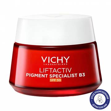 Антивозрастной крем Vichy Liftactiv В3 Anti-Dark Spots Cream SPF 50 для коррекции пигментных пятен и морщин, 50 мл Антивозрастной крем Vichy Liftactiv В3 Anti-Dark Spots Cream SPF 50 для коррекции пигментных пятен и морщин, 50 мл