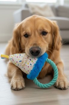 Іграшка для собаки зі свистком і канатом для перетягування - різнобарвний