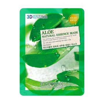 Тканевая 3D-маска для лица Food A Holic Natural Essence Mask Aloe с экстрактом алоэ вера, 23 г Тканевая 3D-маска для лица Food A Holic Natural Essence Mask Aloe с экстрактом алоэ вера, 23 г