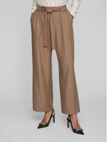 Vila Штани з тканини Scarly 14082647 Коричневий Relaxed Fit Vila Штани з тканини Scarly 14082647 Коричневий Relaxed Fit