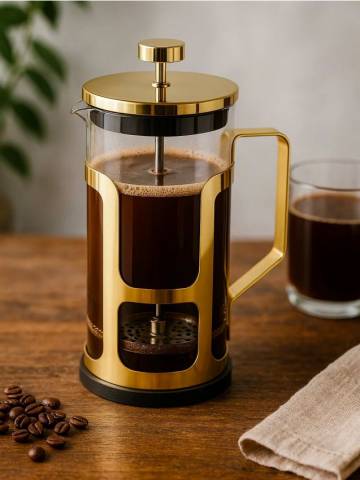 Заварака для чаю типу French Press - золотий Заварака для чаю типу French Press - золотий