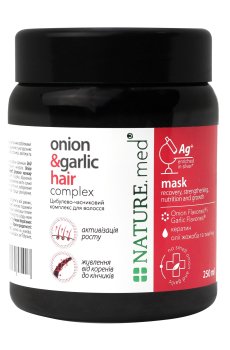 Маска для восстановления, укрепления, питания и роста волос NATURE.med Луково-чесночный комплекс, 250 мл