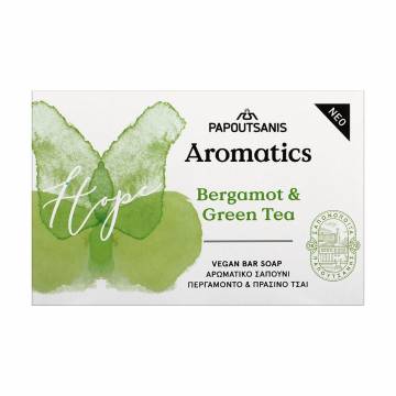 Парфюмированное твердое мыло Papoutsanis Aromatics Bar Soap Hope Бергамот и зеленый чай, 100 г Парфюмированное твердое мыло Papoutsanis Aromatics Bar Soap Hope Бергамот и зеленый чай, 100 г