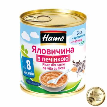 Детское мясное пюре Hame Говядина с печенью, от 8 месяцев, 100 г Детское мясное пюре Hame Говядина с печенью, от 8 месяцев, 100 г