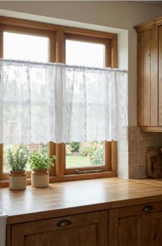 Kohvikardinate komplekt lillemustriga 2 pack - білий