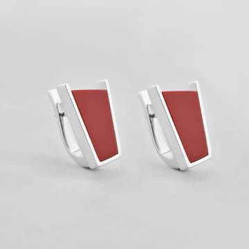 Серебряные серьги Minimal 1842-red Серебряные серьги Minimal 1842-red