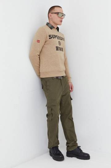 Кофта Superdry мужская цвет бежевый с принтом Кофта Superdry мужская цвет бежевый с принтом