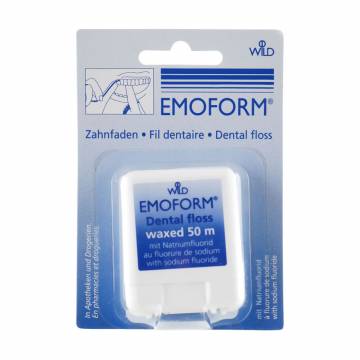 Зубная нить Dr. Wild Emoform вощеная с фторидом натрия, 50 м Зубная нить Dr. Wild Emoform вощеная с фторидом натрия, 50 м