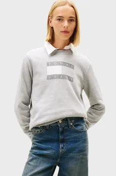 Женский серый свитшот REG TJ FLAG Серый M Tommy Jeans DW0DW22564