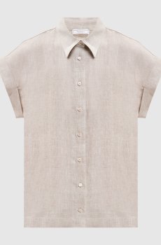 Серая рубашка из льна