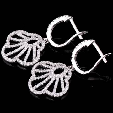 Серебряные серьги с фианитами (родий) 121408 Серебряные серьги с фианитами (родий) 121408