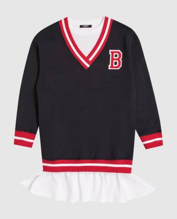 Детское серое платье двойной конструкции