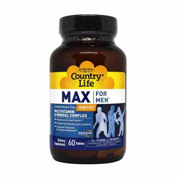 Витаминно-минеральный комплекс для мужчин Country Life Max For Men без железа, 60 таблеток Витаминно-минеральный комплекс для мужчин Country Life Max For Men без железа, 60 таблеток