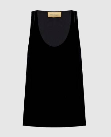 Черный велюровый топ Remy с шелком