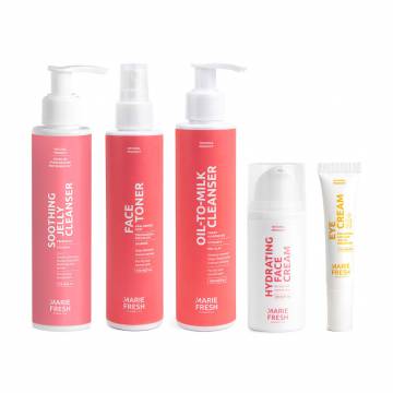 Набор Marie Fresh Cosmetics Комплексный уход за молодой, сухой и нормальной кожей лица, 5 продуктов (с гелем) Набор Marie Fresh Cosmetics Комплексный уход за молодой, сухой и нормальной кожей лица, 5 продуктов (с гелем)