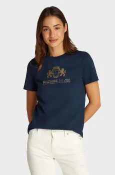 Женская темно-синяя футболка SLIM VARSITY C-NK SS Синий XS Tommy Hilfiger WW0WW43892
