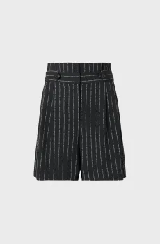 Женские черные шорты в полоску ELONGATED PINSTRIPE Черный 38 Karl Lagerfeld B2W10003