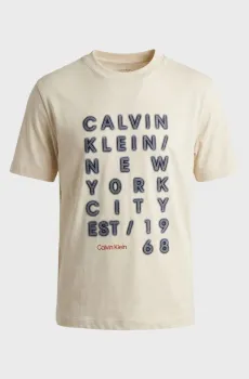Мужская бежевая футболка LIGHTS Бежевый XXL Calvin Klein Jeans LV04RF814G