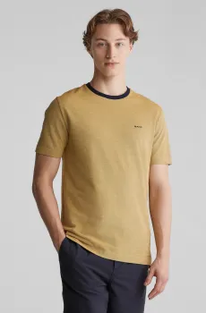 Мужская желтая футболка 4-COL OXFORD Желтый XL Gant 2013083