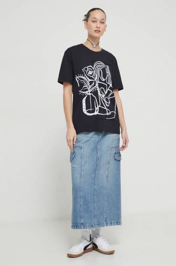 Хлопковая футболка Desigual женский цвет чёрный Хлопковая футболка Desigual женский цвет чёрный