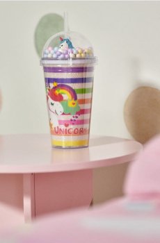 Багаторазовий стакан з соломинкою - різнобарвний