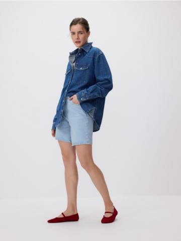 Reserved - Джинсова сорочка оversize - синій - 052FK-55J