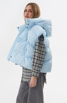 Жилетка оверсайз демісезонна блакитна Estro ER00114583