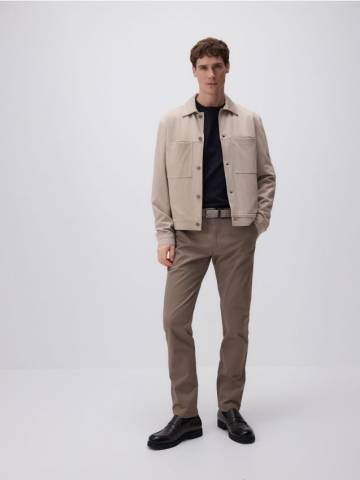 Reserved - Штани-чиноси slim fit із ременем - коричневий - 626DT-88X Reserved - Штани-чиноси slim fit із ременем - коричневий - 626DT-88X