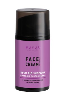 Крем для лица Mayur Anti Wrinkles Face Cream Природное омоложение, против морщин, с витаминным комплексом и пробиотиками, 50 мл