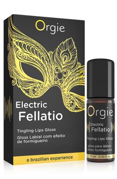 Блеск для губ с виброэффектом Orgie Electric Fellatio Tingling Lip Gloss для орального секса, 10 мл