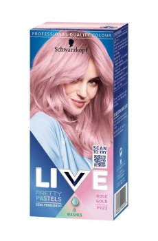 Полуперманентная краска для волос Schwarzkopf Professional Live Ultra Brights Pretty Pastels, P123 Rose Gold, 50 мл