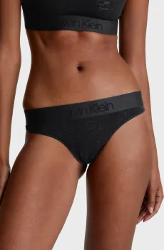 Женские черные трусики THONG Черный XL Calvin Klein 000QF7287E