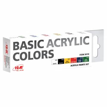 Набір фарб ІСМ Для пластикових моделей Базові кольори (3010)