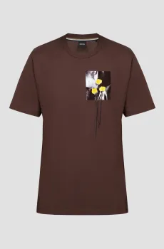 Мужская коричневая футболка Коричневый S BOSS 50499558;205