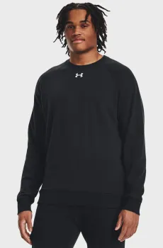 Мужской черный свитшот UA Rival Fleece Crew Черный L Under Armour 1379755-001