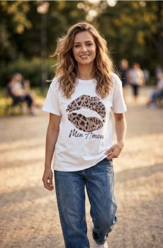 Футболка з принтом у вигляді тварин - білий