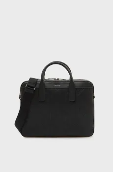 Мужская черная сумка для ноутбука XL EMBLEM AOP Черный ONESIZE Calvin Klein LV04D3329G