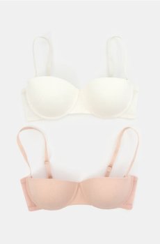 Ребристі бюстгальтери балконет, набір з 2 - різнобарвний