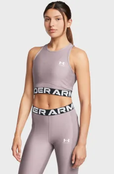 Женский пудровый топ HeatGear Rib Tank Розовый M Under Armour 1388694-015