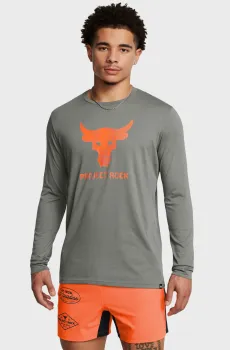 Мужской серый лонгслив UA PJT ROCK BRAHMA BULL LS Серый S Under Armour 1374847-709