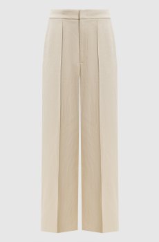 Брюки цвета айвори с леном